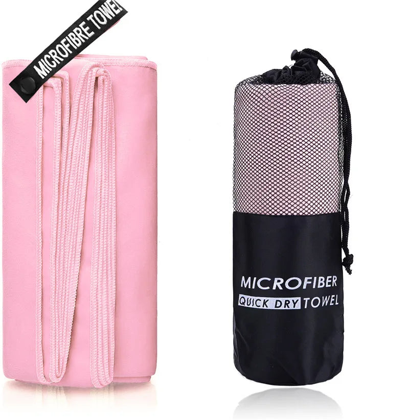 serviettes microfibre rose clair